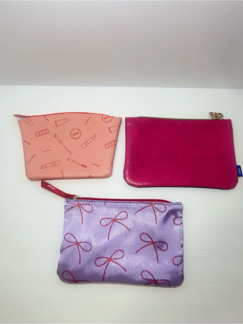 Ipsy Glam Bag Lot of 6 New Empty Make Up Bags Variety Zippered